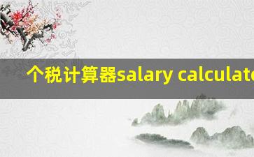 个税计算器salary calculator